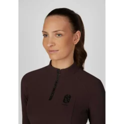 Pikeur Shirt Zip Rip Selection AW26 Lange Mouwen Chocolate Brown