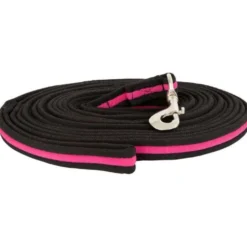 Premiere Longeerlijn Softgrip met Musketon Zwart/Roze