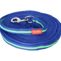 Premiere Longeerlijn Softgrip met Musketon Blauw/groen