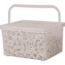 Premiere Manenelastiekjes afsluitbare doos 2500st Wit