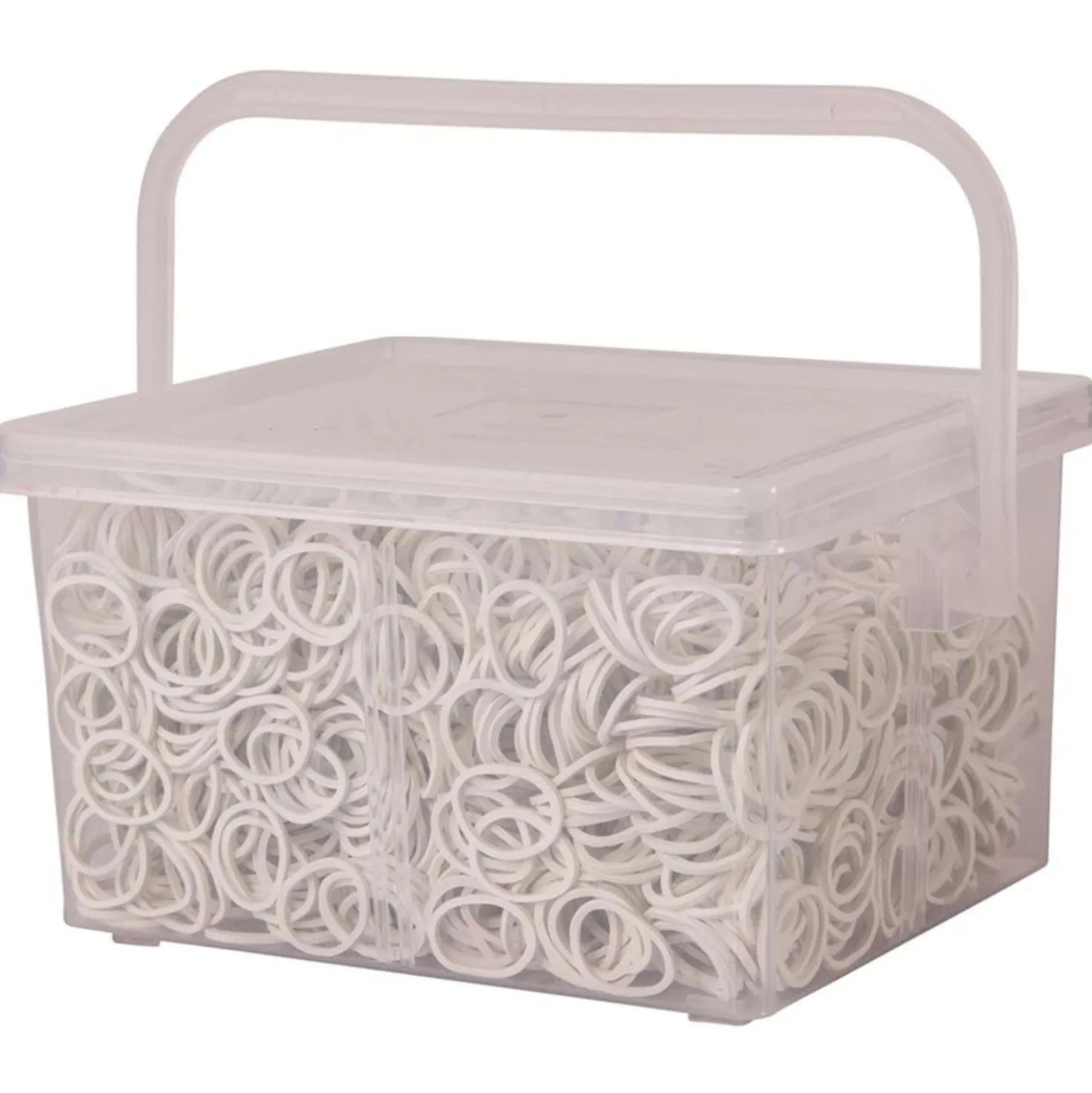 Premiere Manenelastiekjes afsluitbare doos 2500st Wit