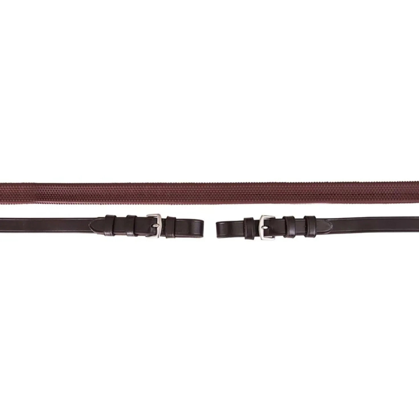 Premiere Teugel Rubber 16mm met Gespsluiting Bruin