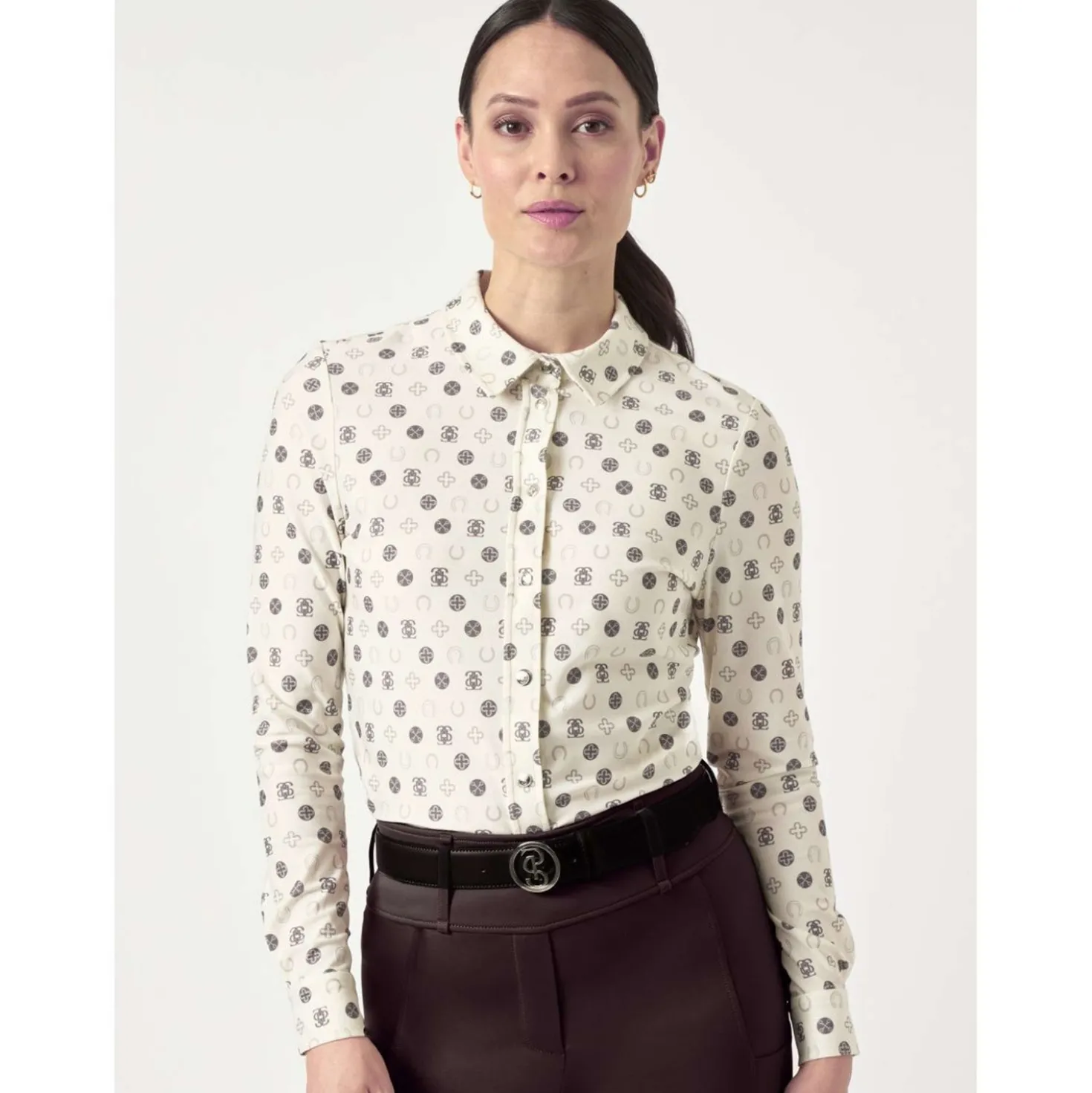 PS of Sweden Shirt Valerie Printed Lange Mouwen Off White Monogram
