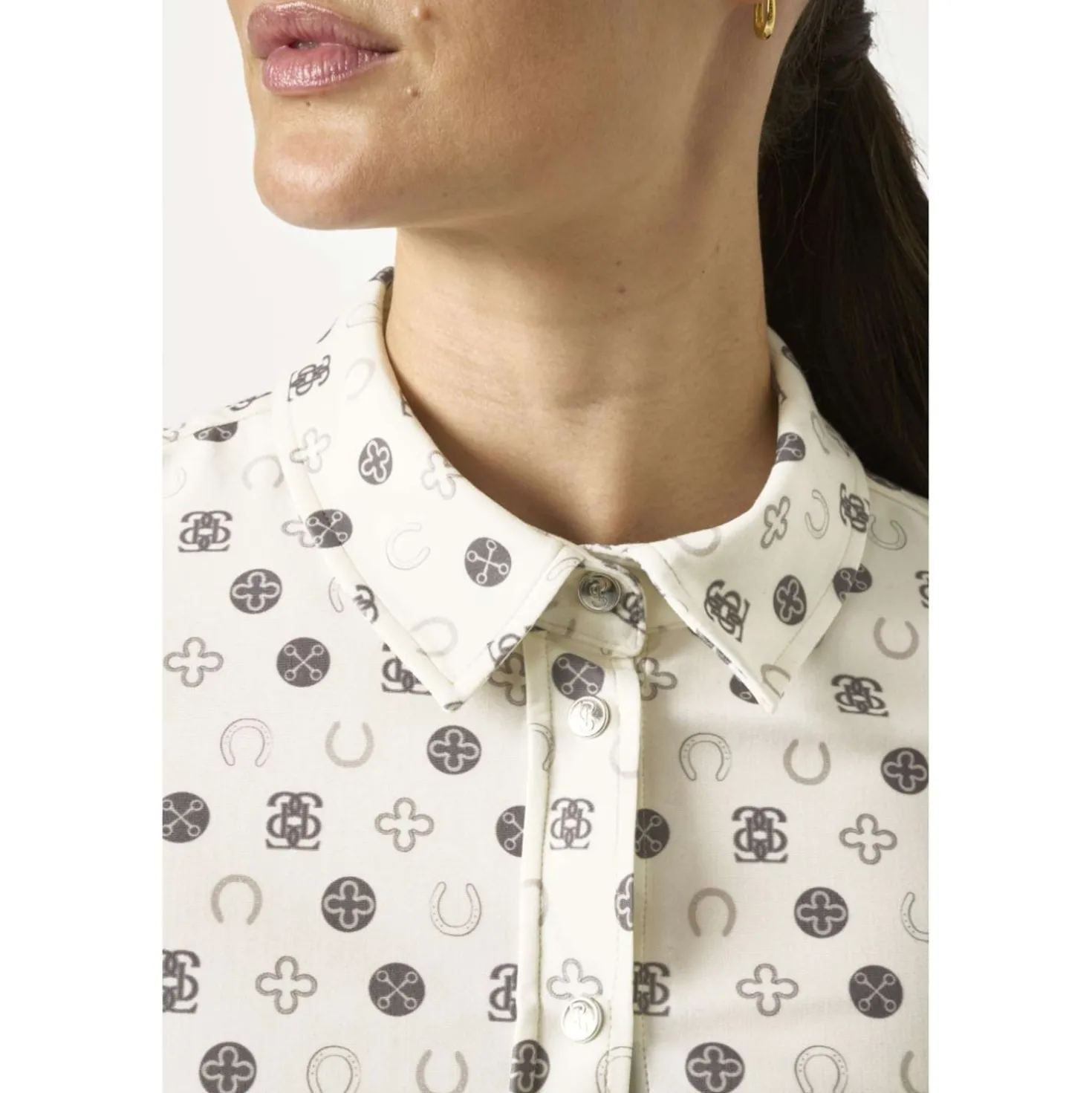 PS of Sweden Shirt Valerie Printed Lange Mouwen Off White Monogram