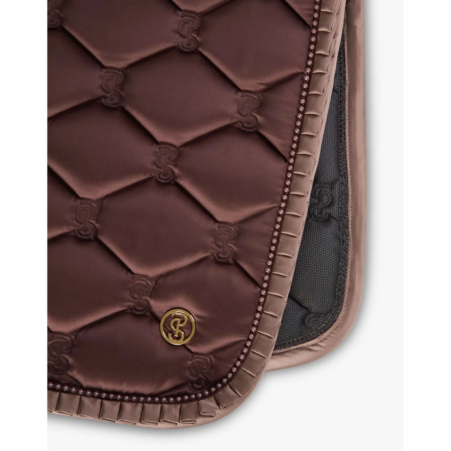 PS of Sweden Zadeldekje Ruffle Pearl Dressuur Earth Brown