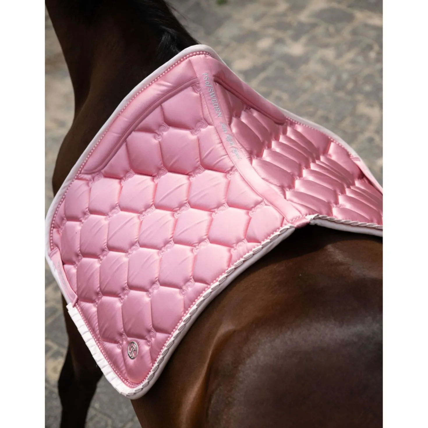 PS of Sweden Zadeldekje Ruffle Pearl Dressuur Vintage Pink