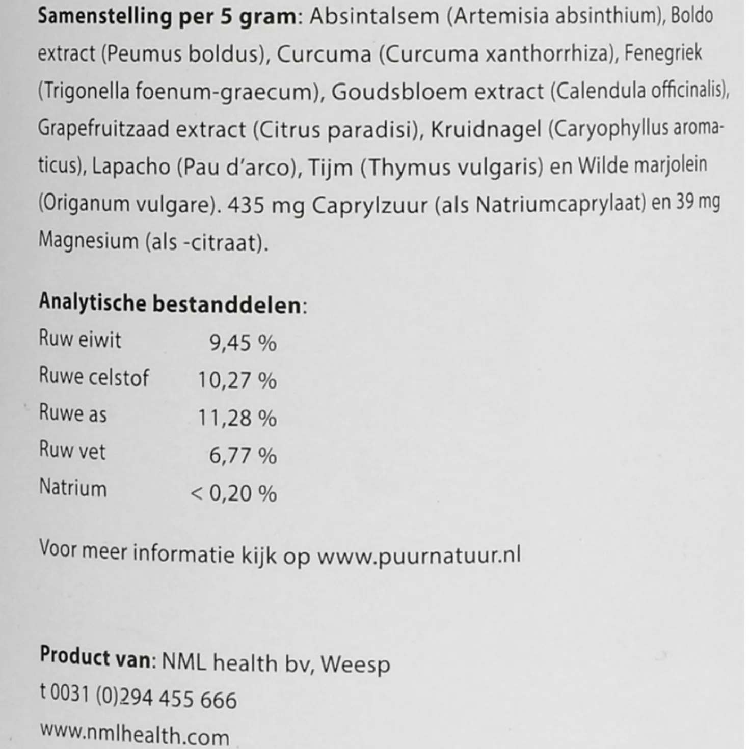 PUUR Parasitus / Parasiet Balans Paard/Pony