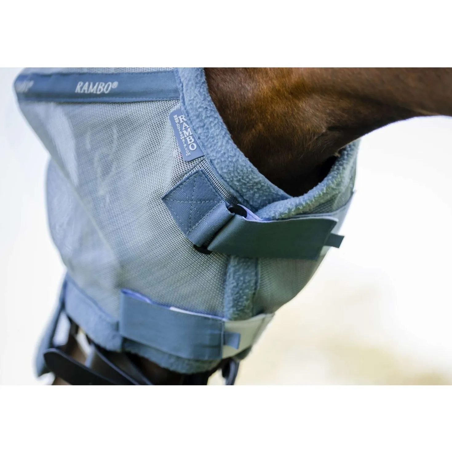Rambo Fly Mask Heather Blue/Blue/Silver