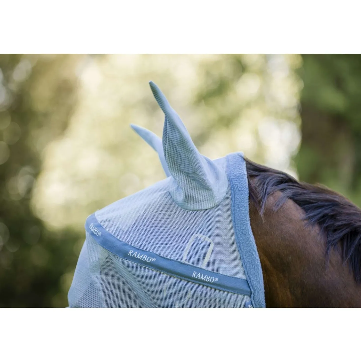 Rambo Fly Mask Heather Blue/Blue/Silver