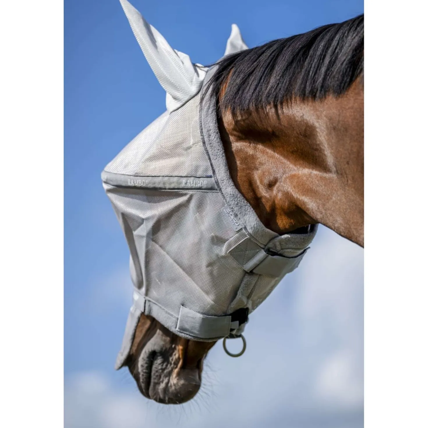 Rambo Fly Mask Silver/Titanium Grey/Silver