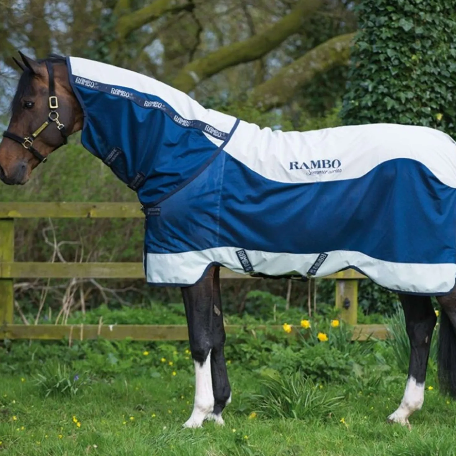 Rambo Summer Series Turnout V-front Navy/Grijs