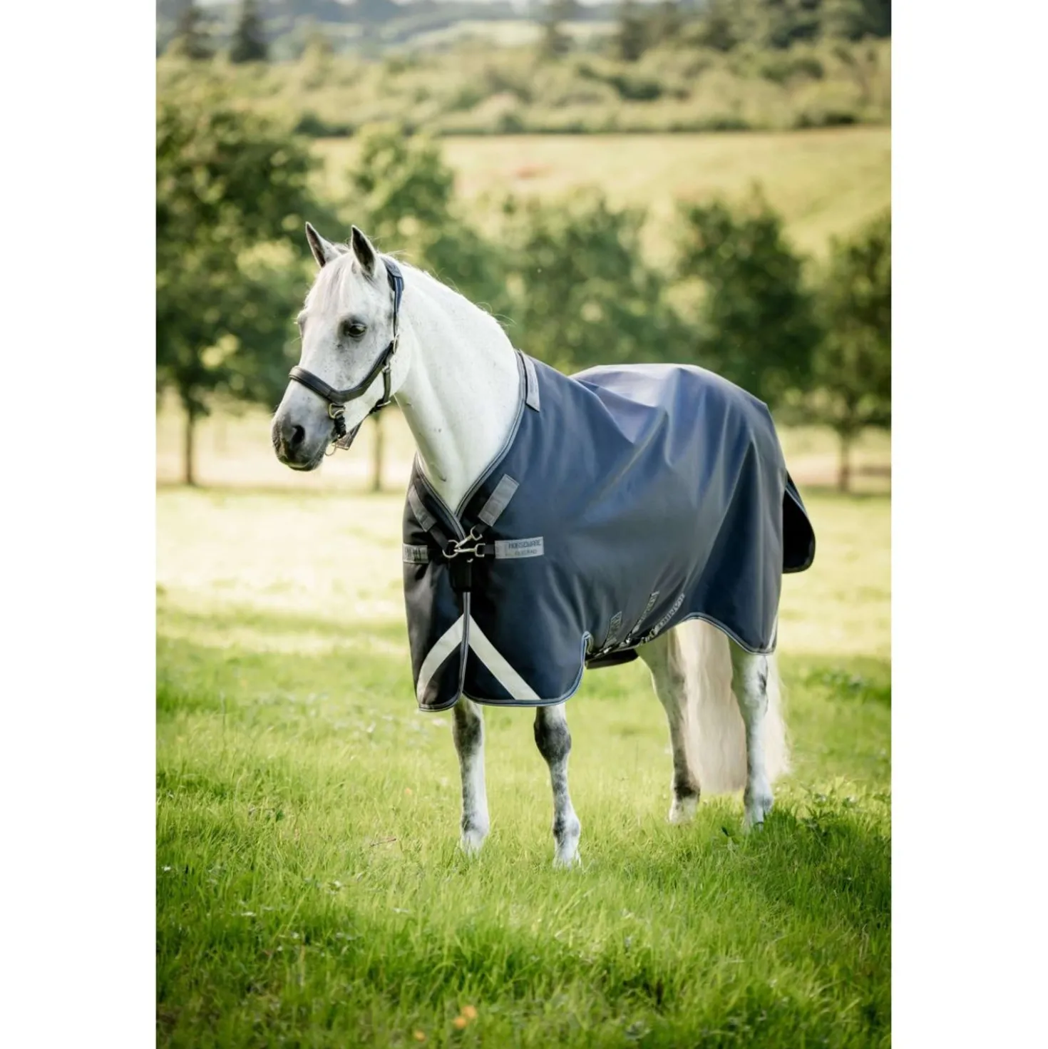 Rambo Turnout Rug 1680D Varilayer 250g Navy/Thunderstorm Grey/Silver