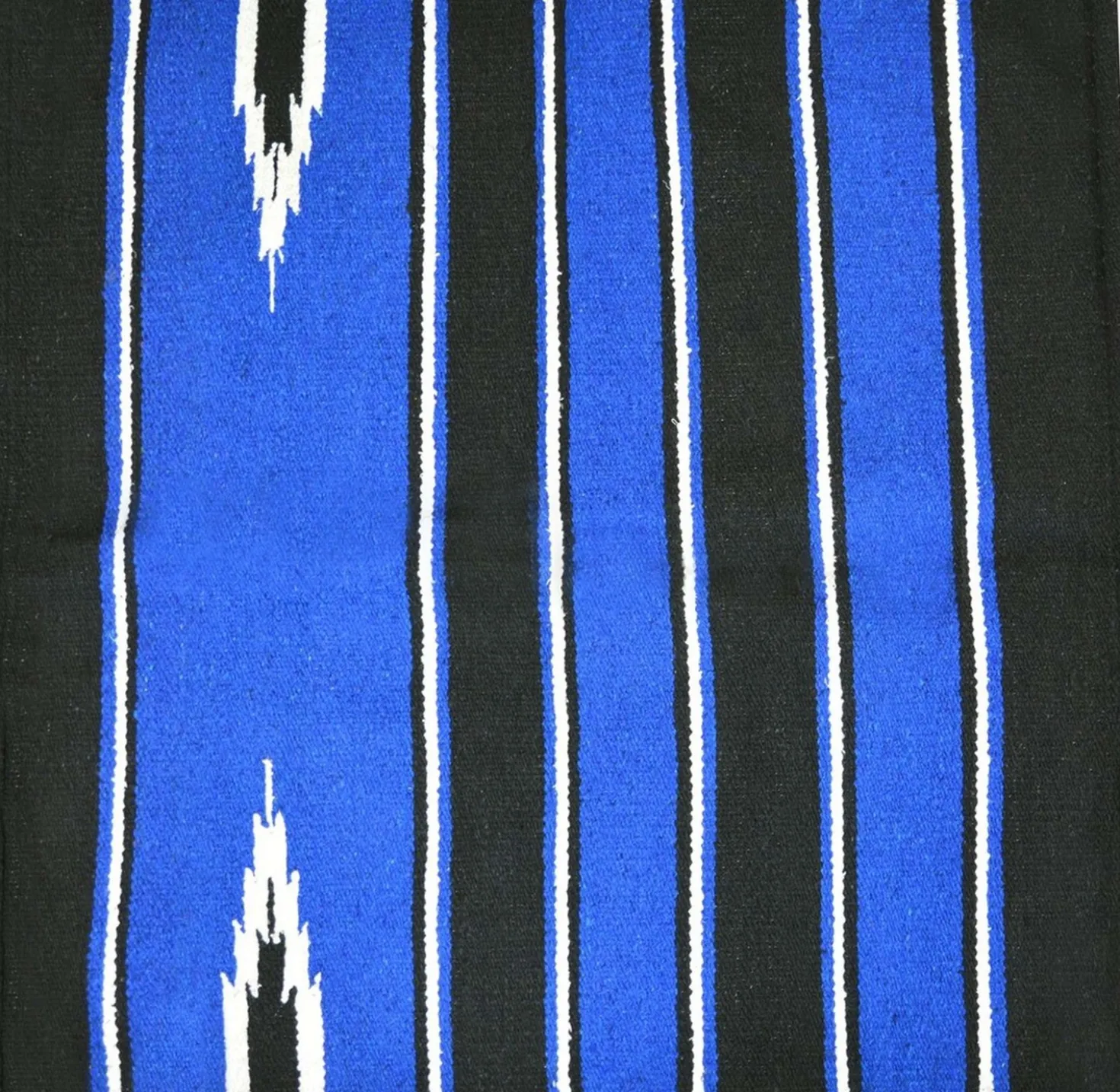 Randol's Navajo Show Blanket Katoen Zwart/Koningsblauw/Wit