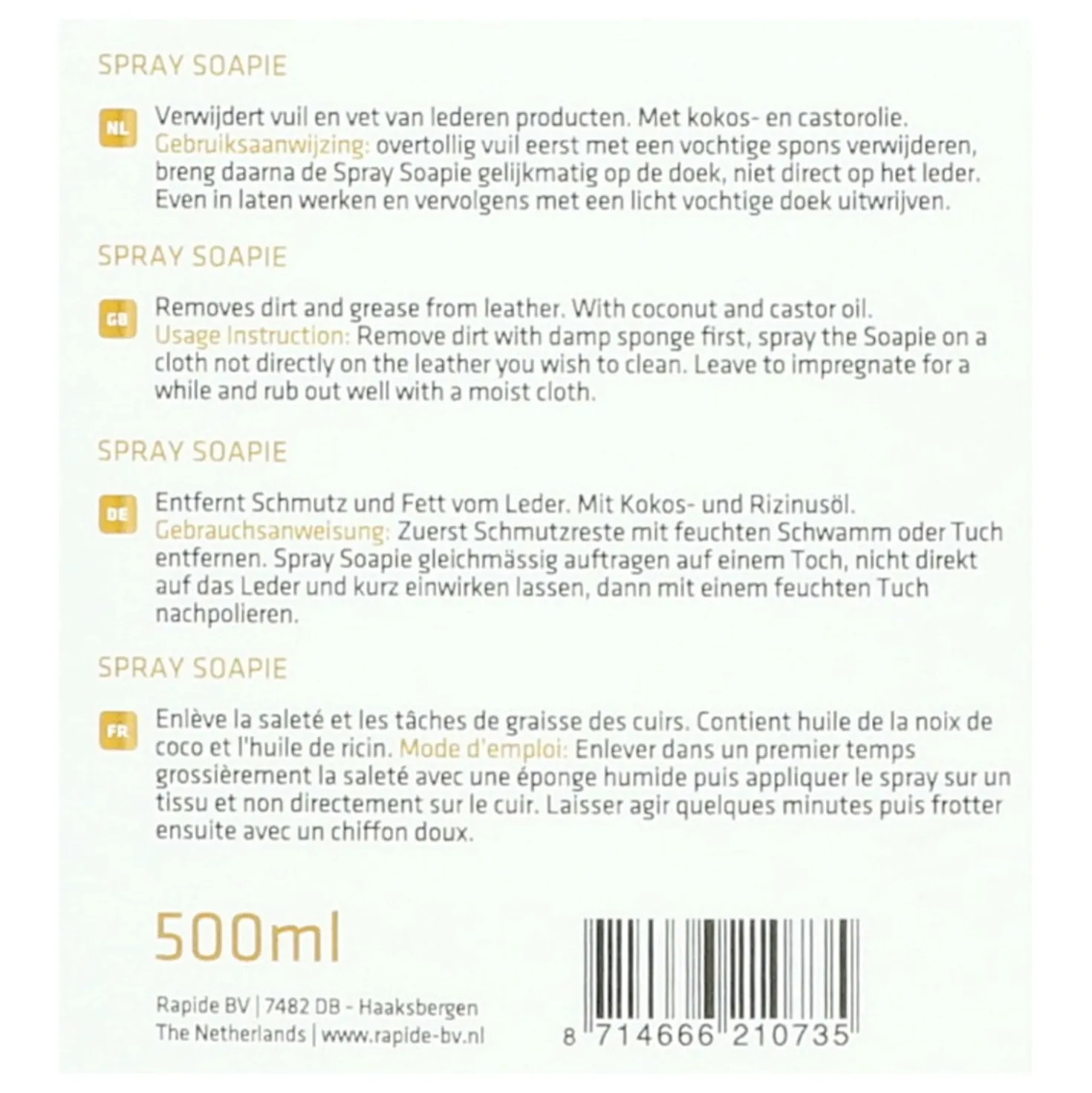 Rapide Leather Spray Soapie