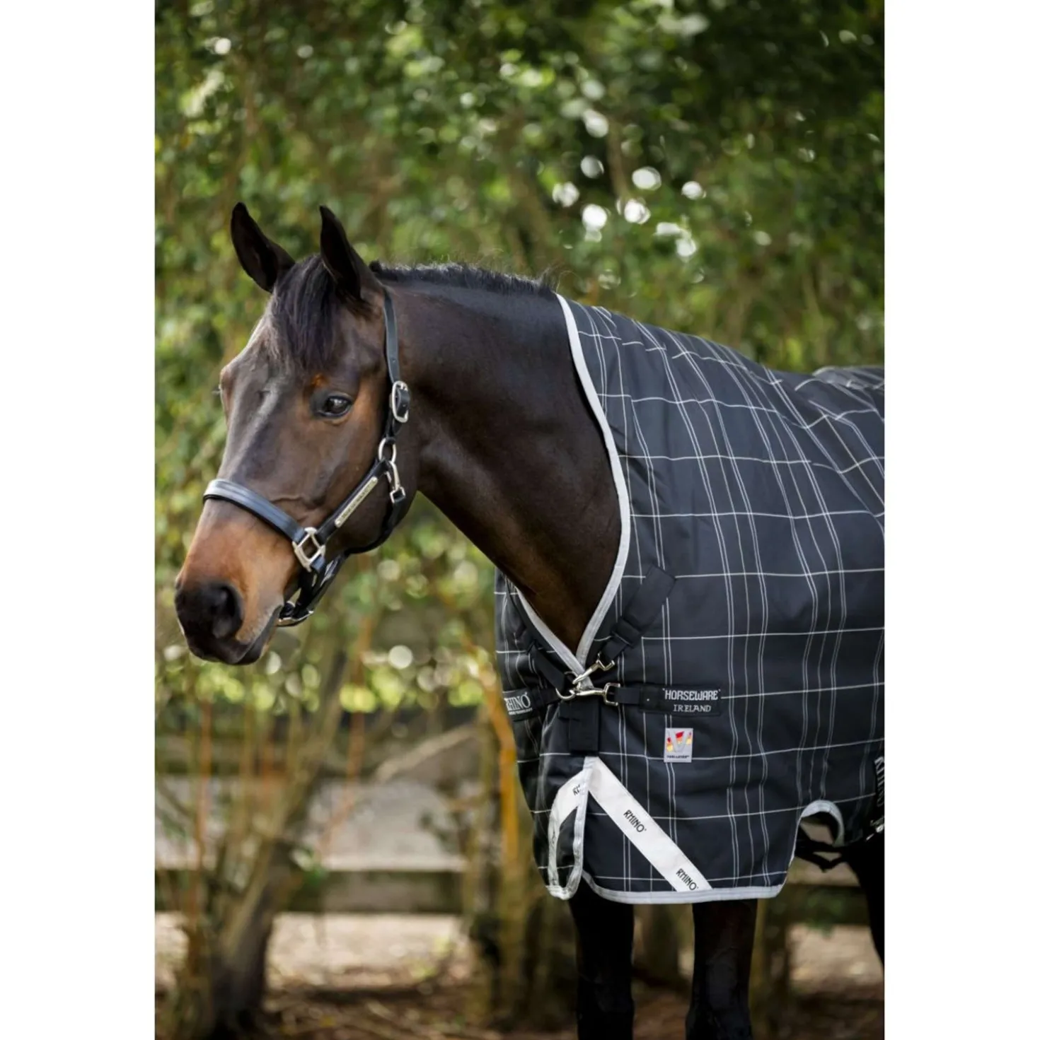 Rhino Wug Turnout Medium Varilayer 250g Black/Grey/White Check/Gray