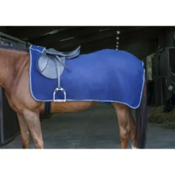 Riding World Uitrijdeken Fleece Navy/Lichtblauw