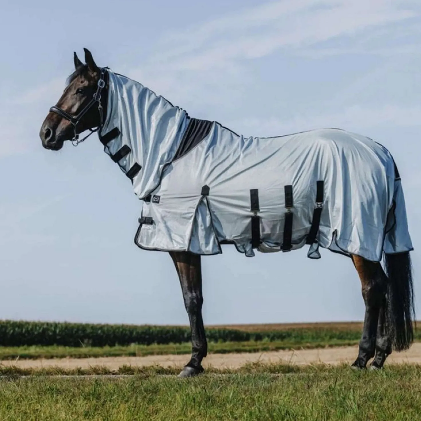Riding World Vliegendeken Belly Mesh Combo Grijs