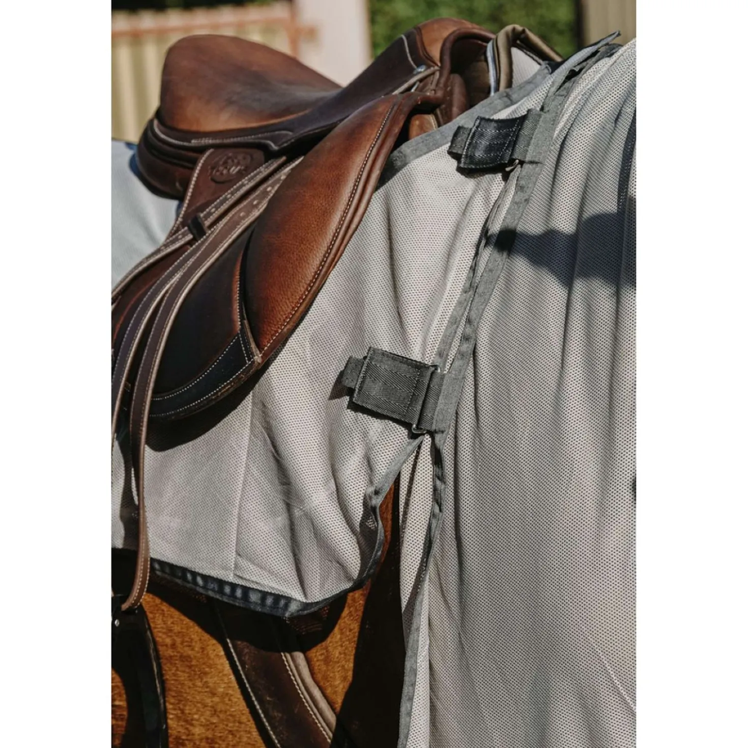 Riding World Vliegenuitrijdeken Mesh Grijs