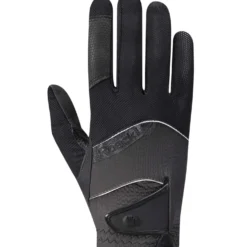 Roeckl Rijhandschoenen Millero Zwart/Vulkanische as