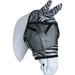 RugBe by Covalliero Vliegenmasker met Oorbedekking Zwart Zebra