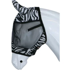 RugBe by Covalliero Vliegenmasker met Oorbedekking Zwart Zebra