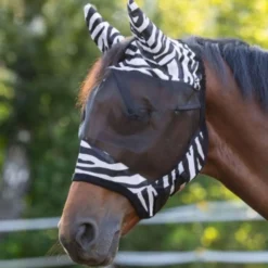 RugBe by Covalliero Vliegenmasker met Oorbedekking Zwart Zebra