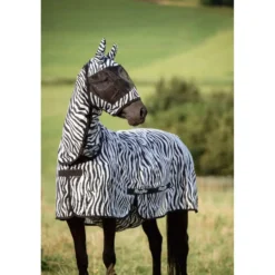 RugBe by Covalliero Vliegenmasker met Oorbedekking Zwart Zebra