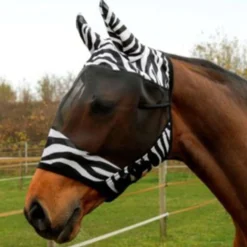 RugBe by Covalliero Vliegenmasker met Oorbedekking Zwart Zebra