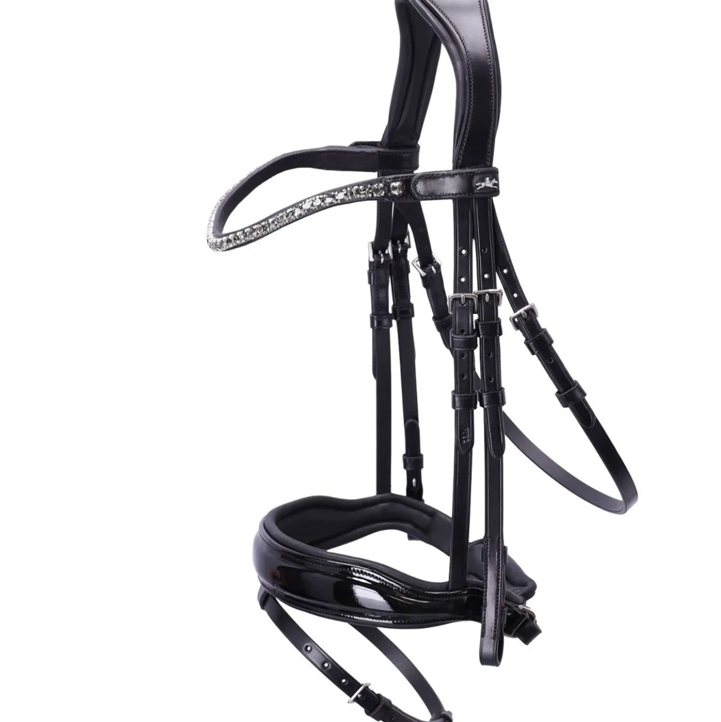Schockemöhle Hoofdstel Siena Zwart/Patent/Grijs