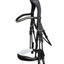 Schockemöhle Stang en Trens Hoofdstel Classic Line Venice Zwart/Patent/Wit/Zilver