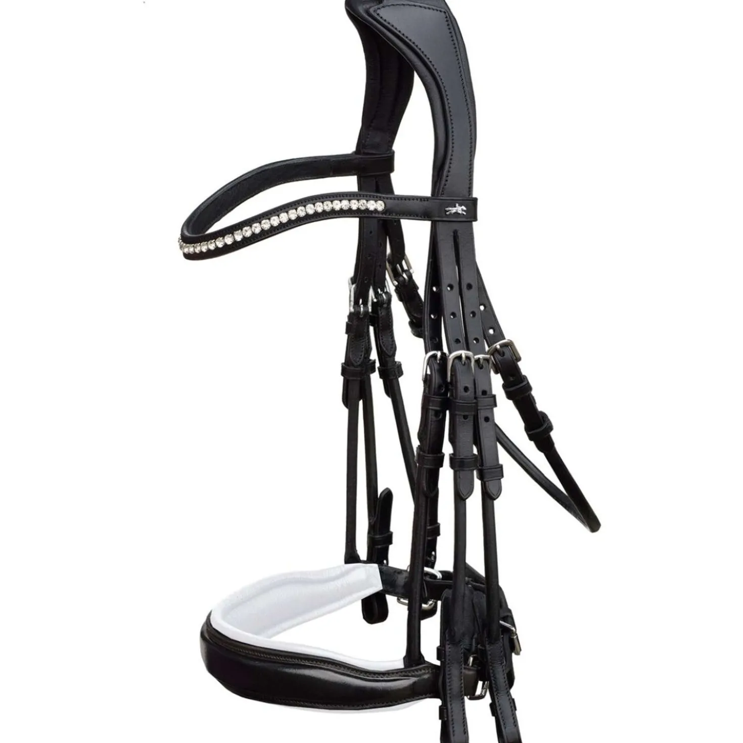 Schockemöhle Stang en Trens Hoofdstel Classic Line Venice Zwart/Patent/Wit/Zilver