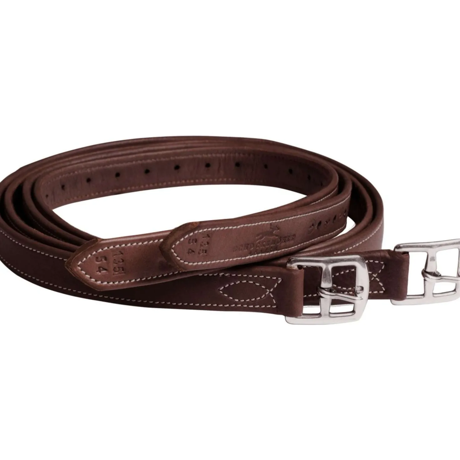 Schockemöhle Stijgbeugelriemen Chantilly Espresso/Cream/Zilver