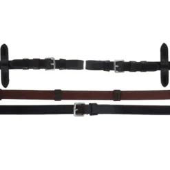 Schockemöhle Teugels Rubber/Leer met Gespen Donkerbruin/Zilver