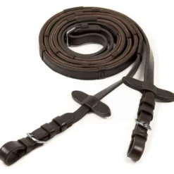 Schockemöhle Teugels Rubber/Leer met Gespen Donkerbruin/Zilver