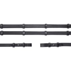 Schockemöhle Teugels Rubber met Stops Zwart/Zilver