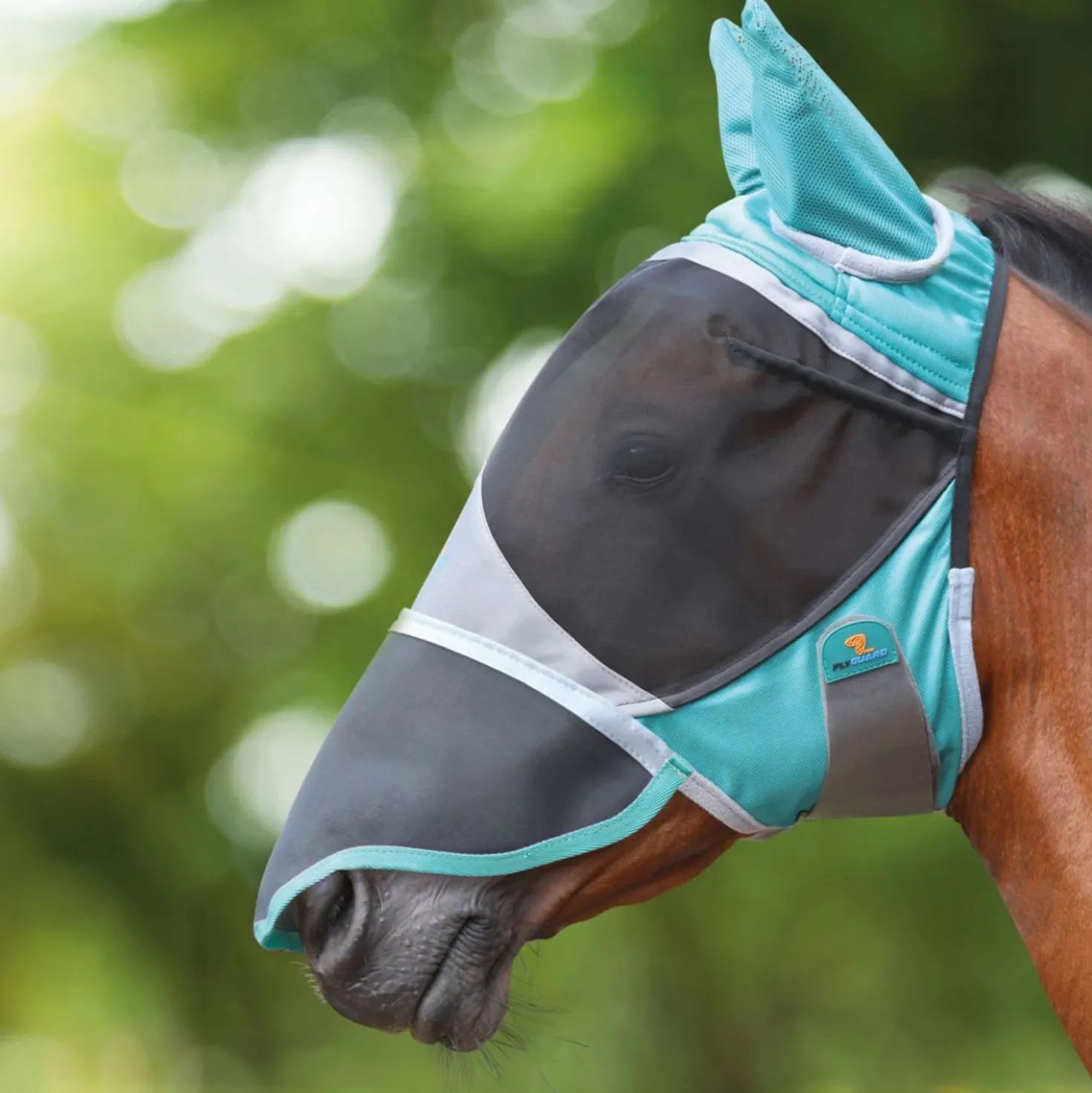 Shires Vliegenmasker Deluxe met Oren en Neus Groen