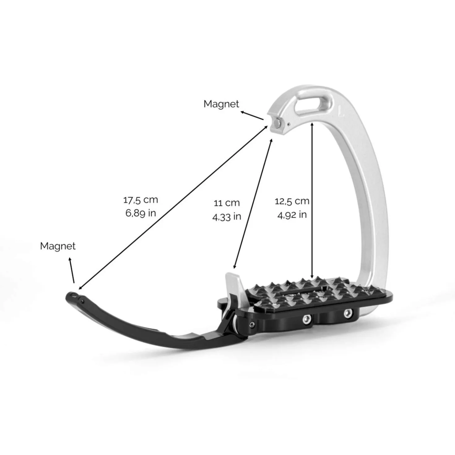 Tech Stirrups Stijgbeugels Venice Sloped EVO Zilver/Titanium