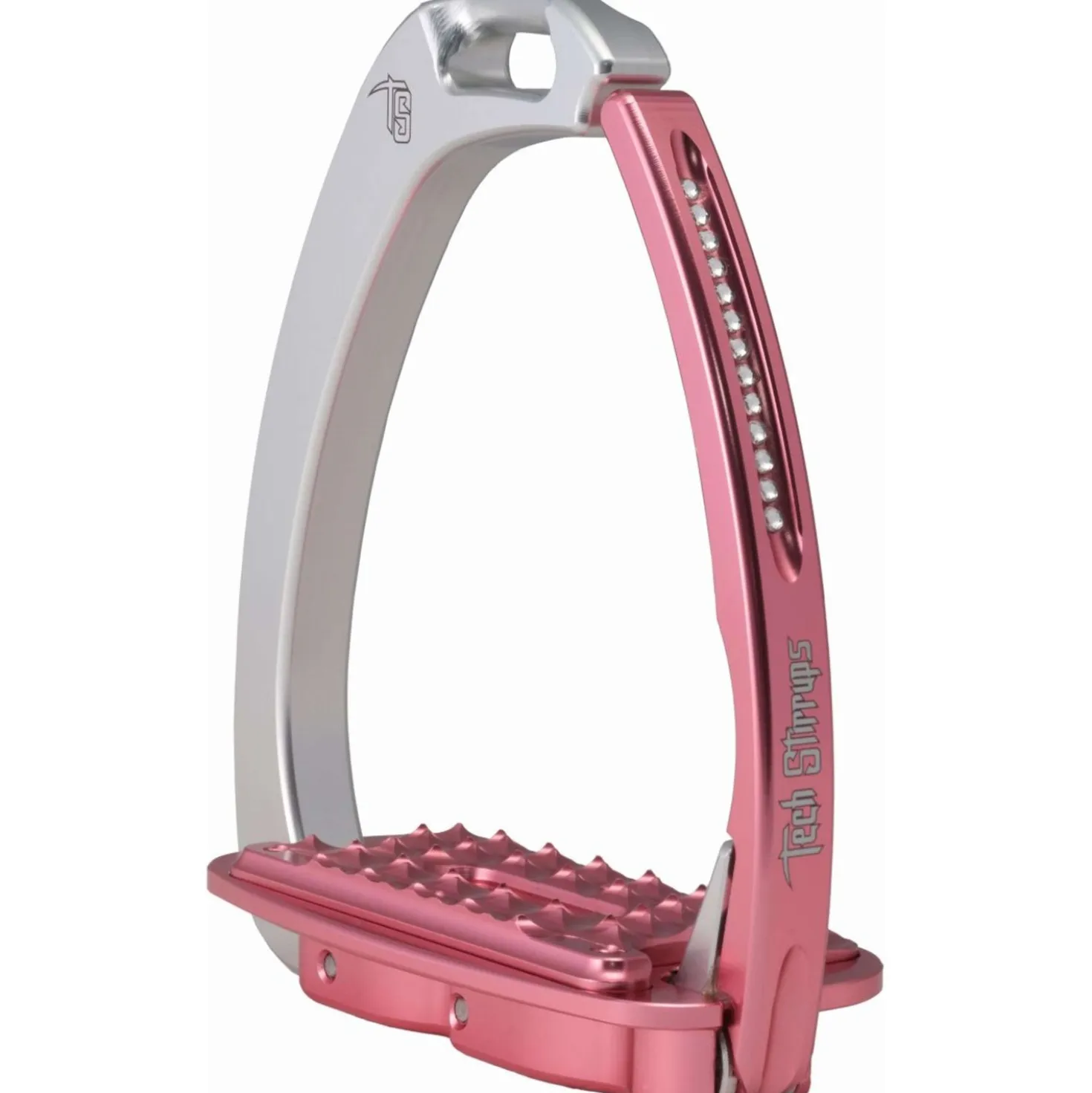 Tech Stirrups Stijgbeugels Venice Sloped Evo Swarovski Zilver/Roze