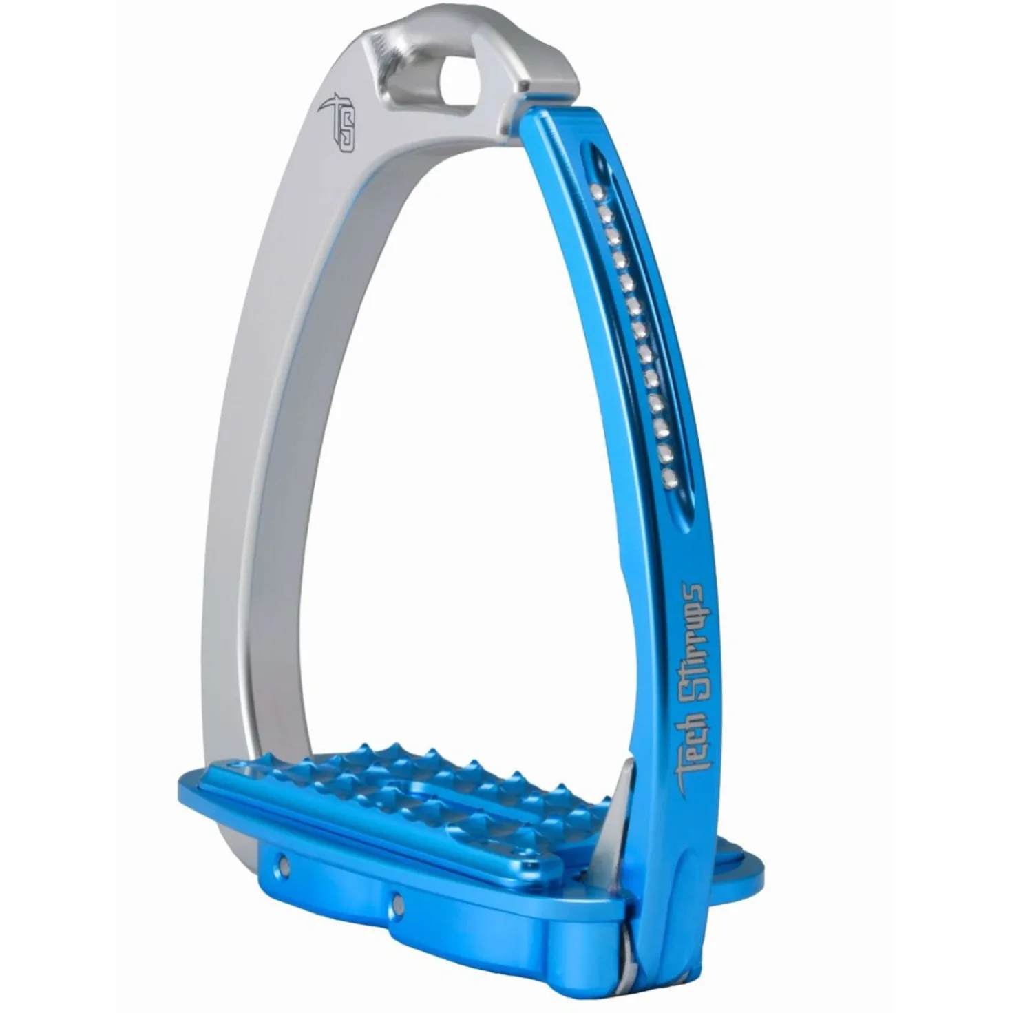Tech Stirrups Stijgbeugels Venice Sloped Evo Swarovski Zilver/Blauw