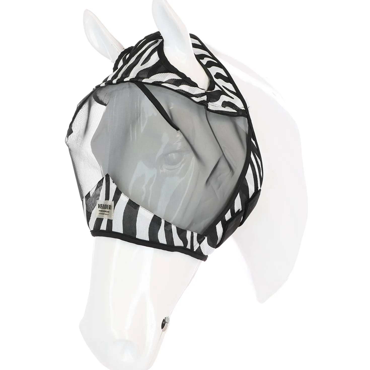 Velder Horsewear Essentials Vliegenmasker Zebra zonder Oren Zwart/Wit
