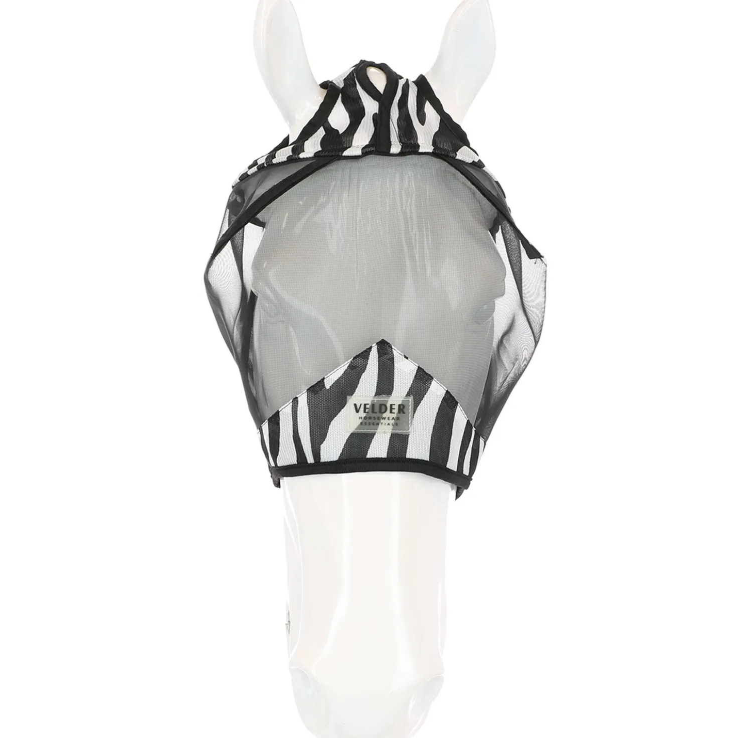 Velder Horsewear Essentials Vliegenmasker Zebra zonder Oren Zwart/Wit