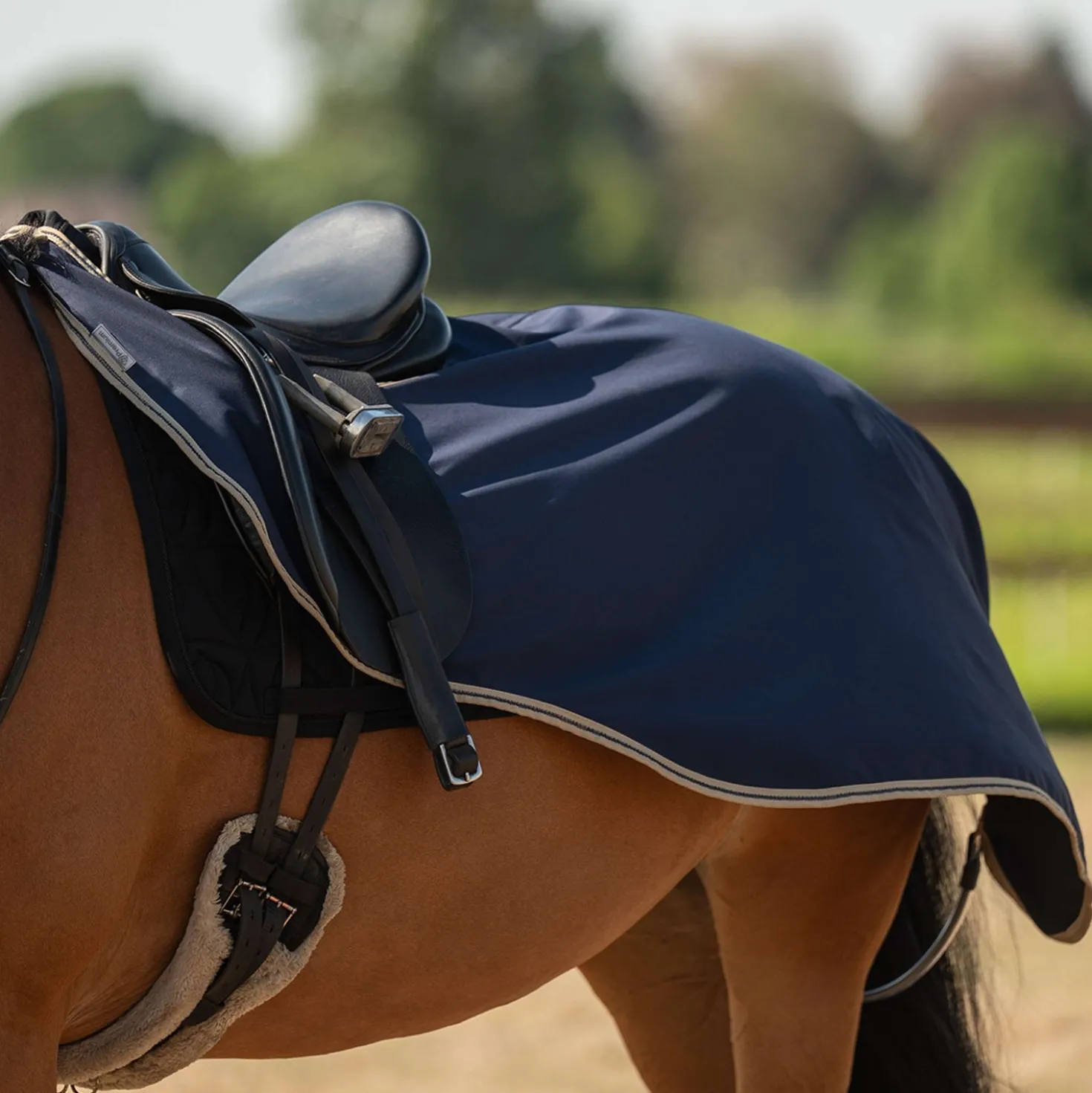 Velder Horsewear Essentials Uitrijdeken Navy/Dune