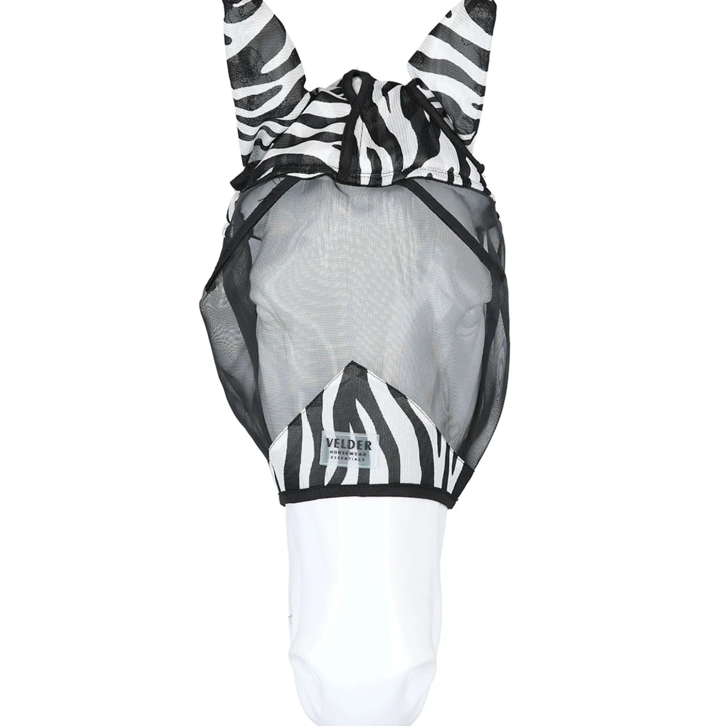 Velder Horsewear Essentials Vliegenmasker Zebra met Oren Zwart/Wit