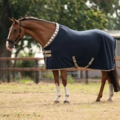 Velder Horsewear Premium Deluxe Fleece Cooler with Collar Navy/Check