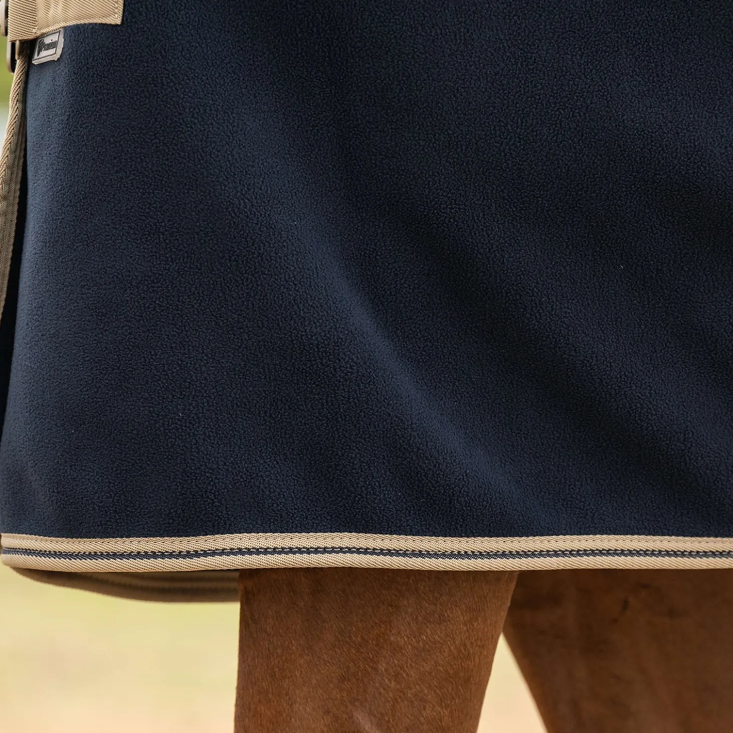 Velder Horsewear Premium Deluxe Fleece Cooler with Collar Navy/Check