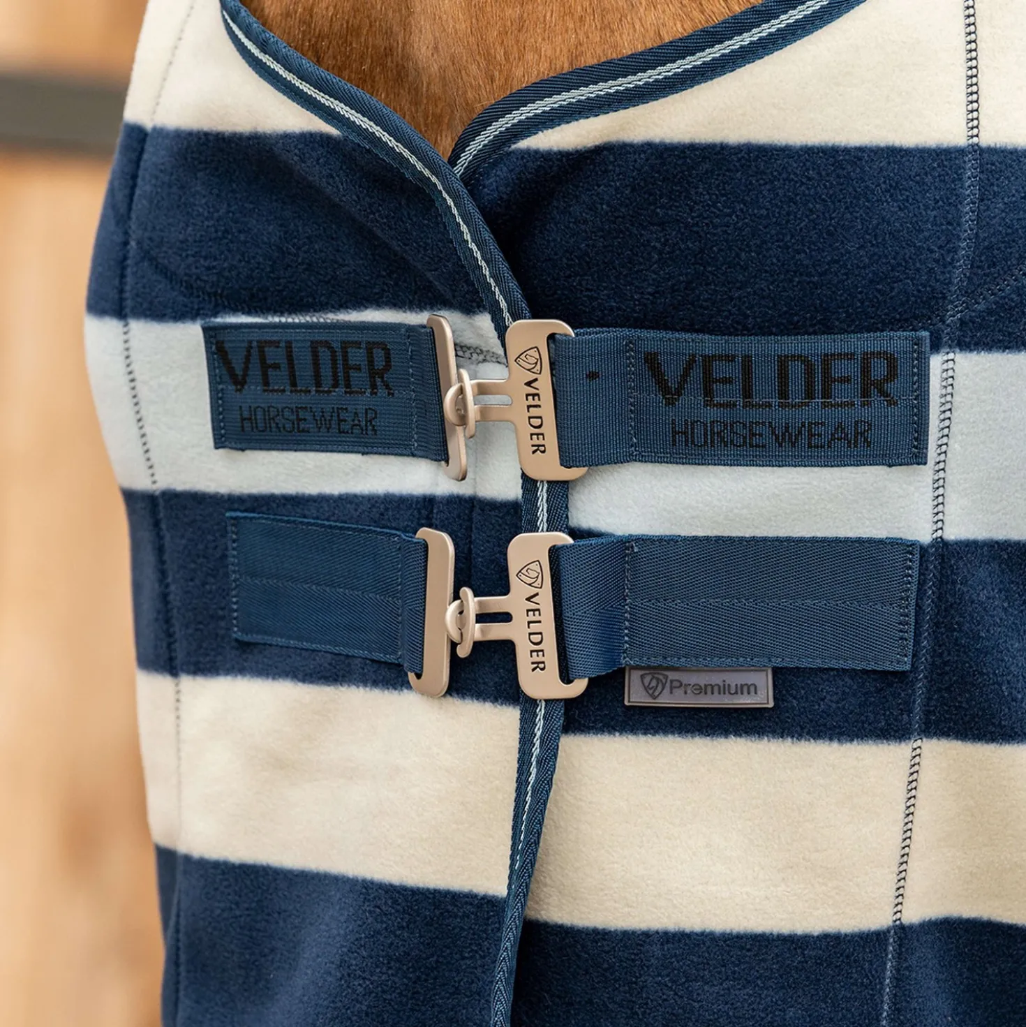 Velder Horsewear Premium Deluxe Fleece Cooler Rug Navy