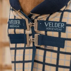 Velder Horsewear Premium Fleece Cooler with Collar Navy Check