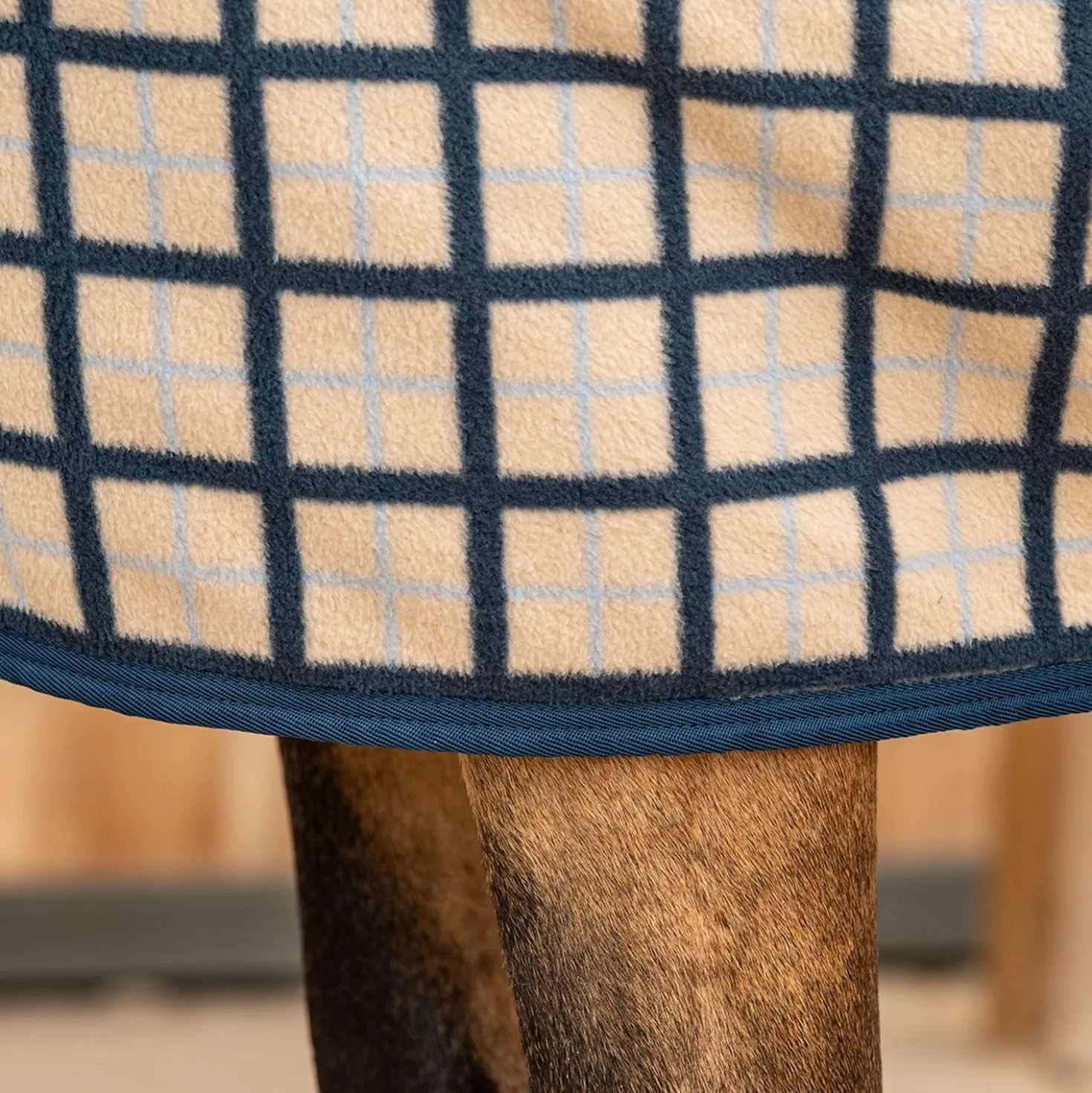 Velder Horsewear Premium Fleece Cooler with Collar Navy Check