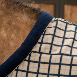 Velder Horsewear Premium Fleece Cooler with Collar Navy Check