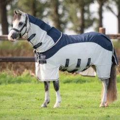 Velder Horsewear Premium Pony Vliegendeken Waterproof-Top Navy/Pearl Silver
